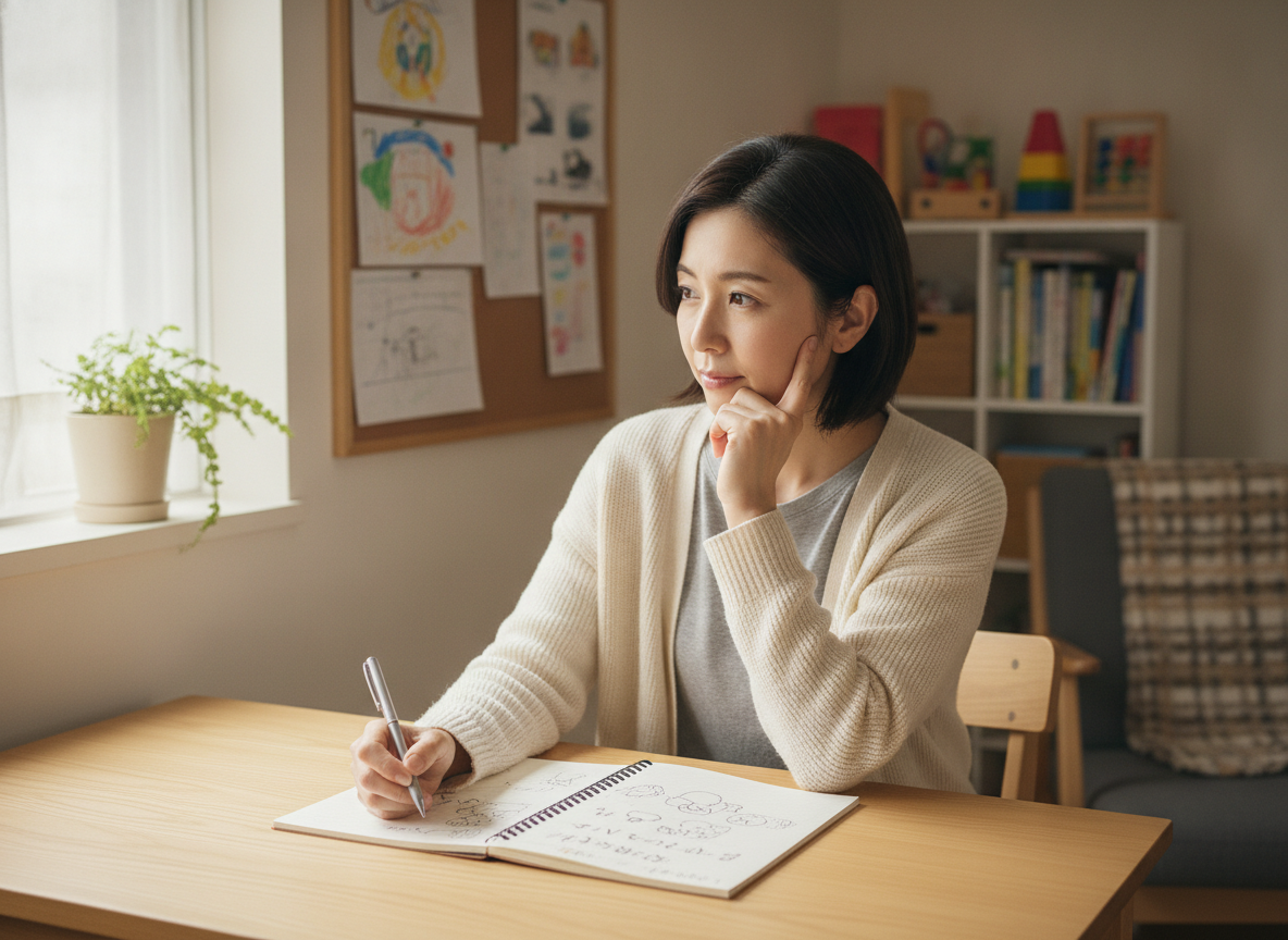 相談先を調べる保護者のイメージ