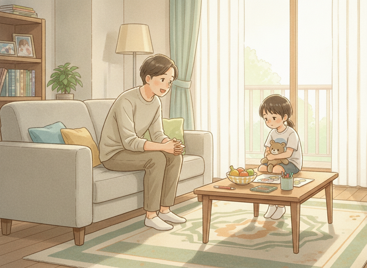 子どもの話を穏やかに聴く保護者