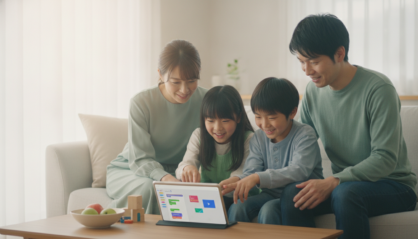 小学生のプログラミング教室の選び方｜指導形式・カリキュラム・教材・費用の4軸で比較する方法の内容を表すアイキャッチ画像