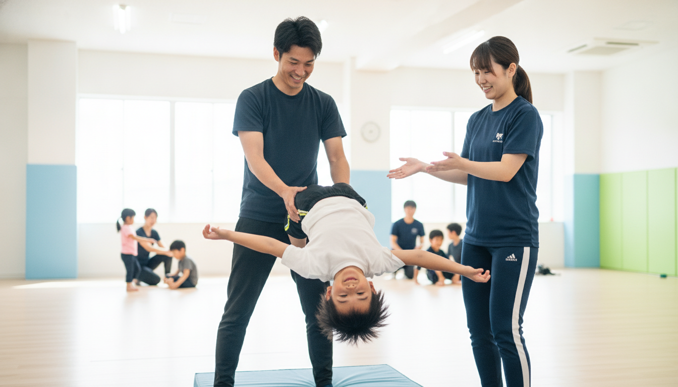 バク転の習い事【埼玉】浦和のパーソナル教室で子どもから大人まで安全に習得する方法の内容を表すアイキャッチ画像
