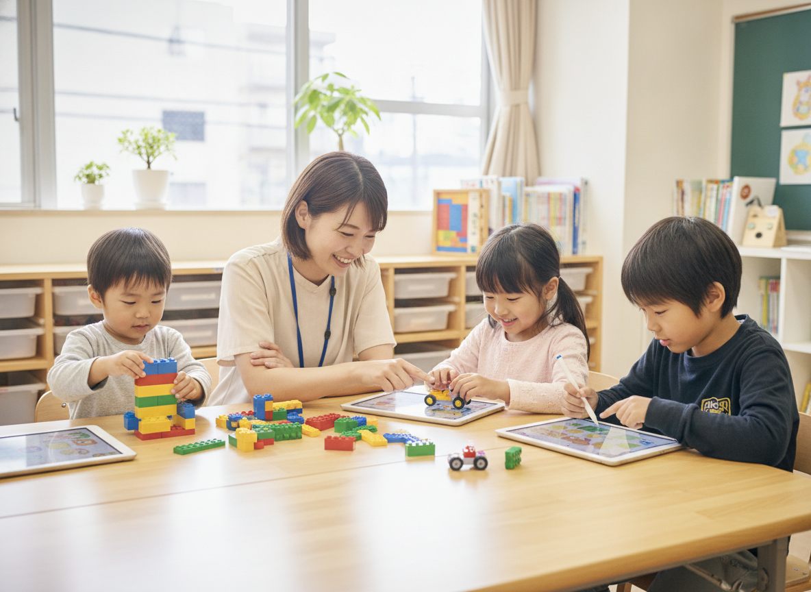 港区の少人数プログラミング教室で子どもたちが学ぶ様子