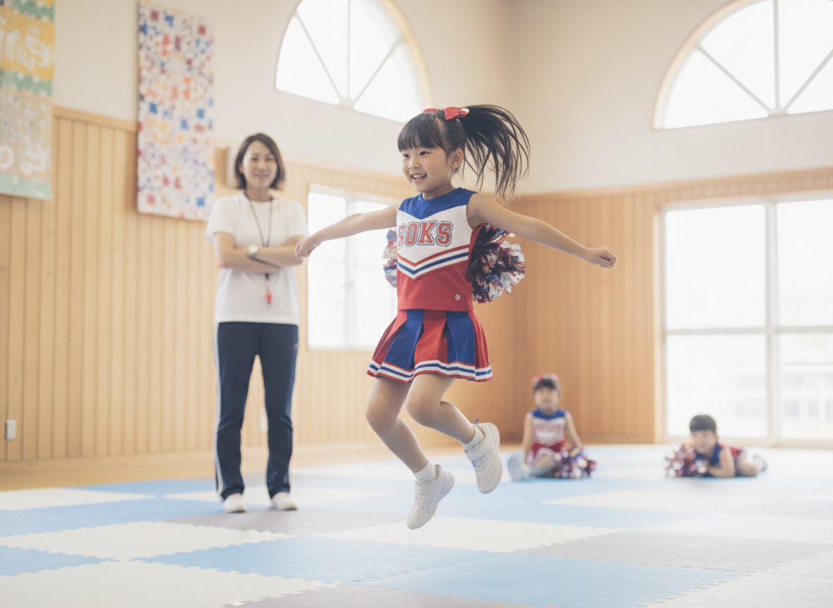 小学生のチアダンス練習風景