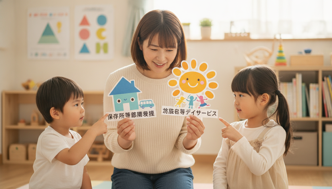保育所等訪問支援と放課後等デイサービスの違いとは？対象・目的・利用条件をさいたま市の視点で解説の内容を表すアイキャッチ画像