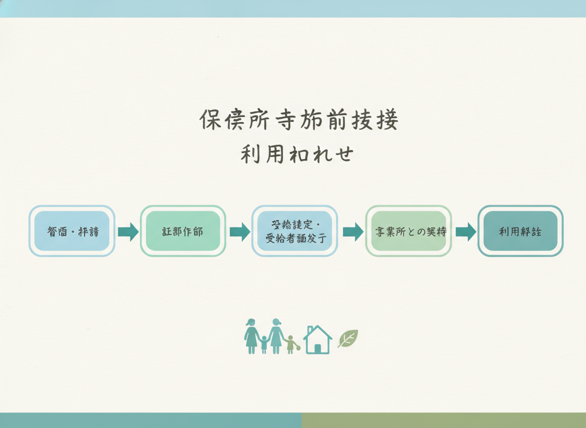 保育所等訪問支援の利用開始までの5ステップを示すフローチャート
