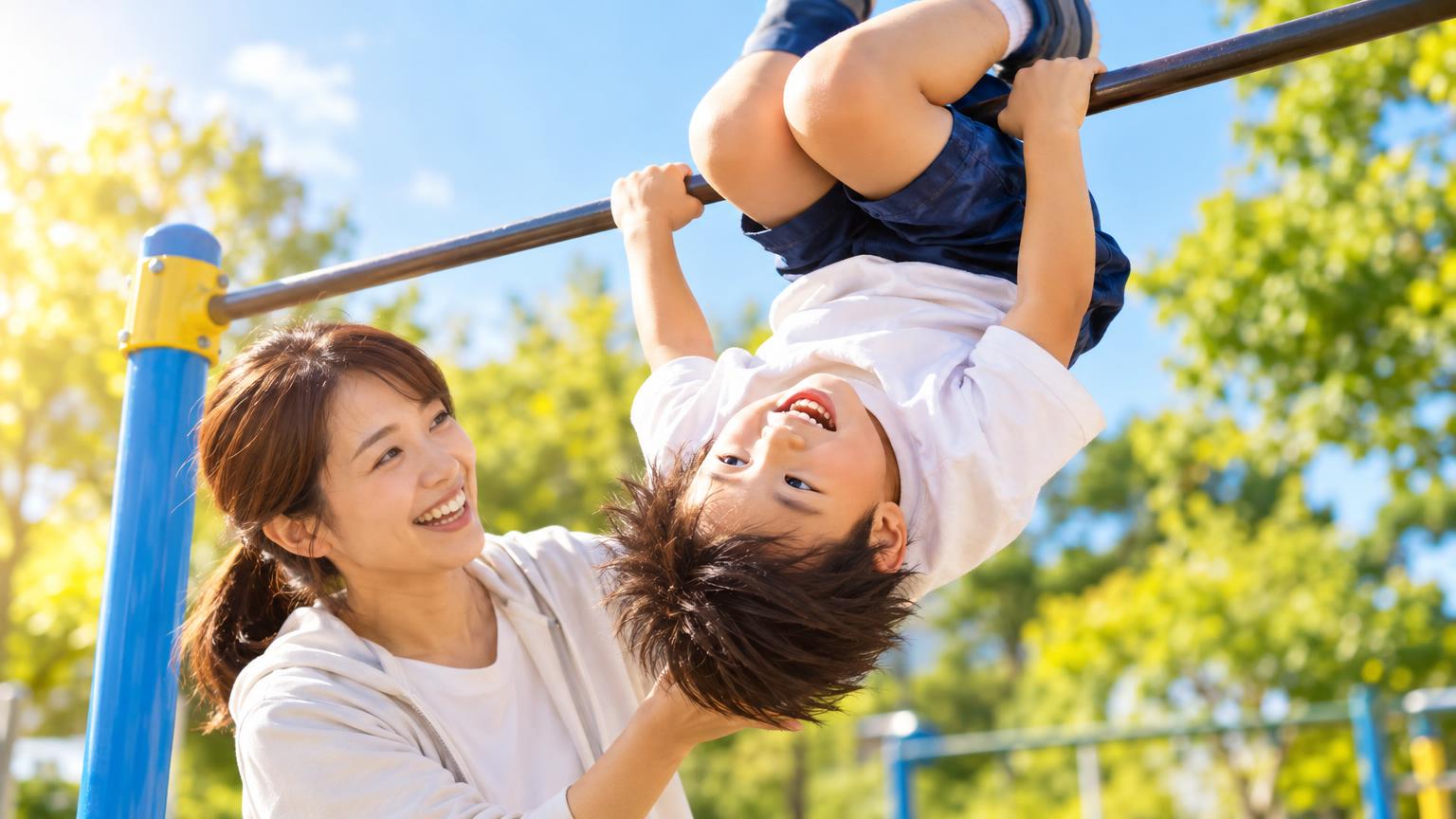 逆上がりは何歳から練習を始める？年齢より大切な「準備の見極め方」の内容を表すアイキャッチ画像