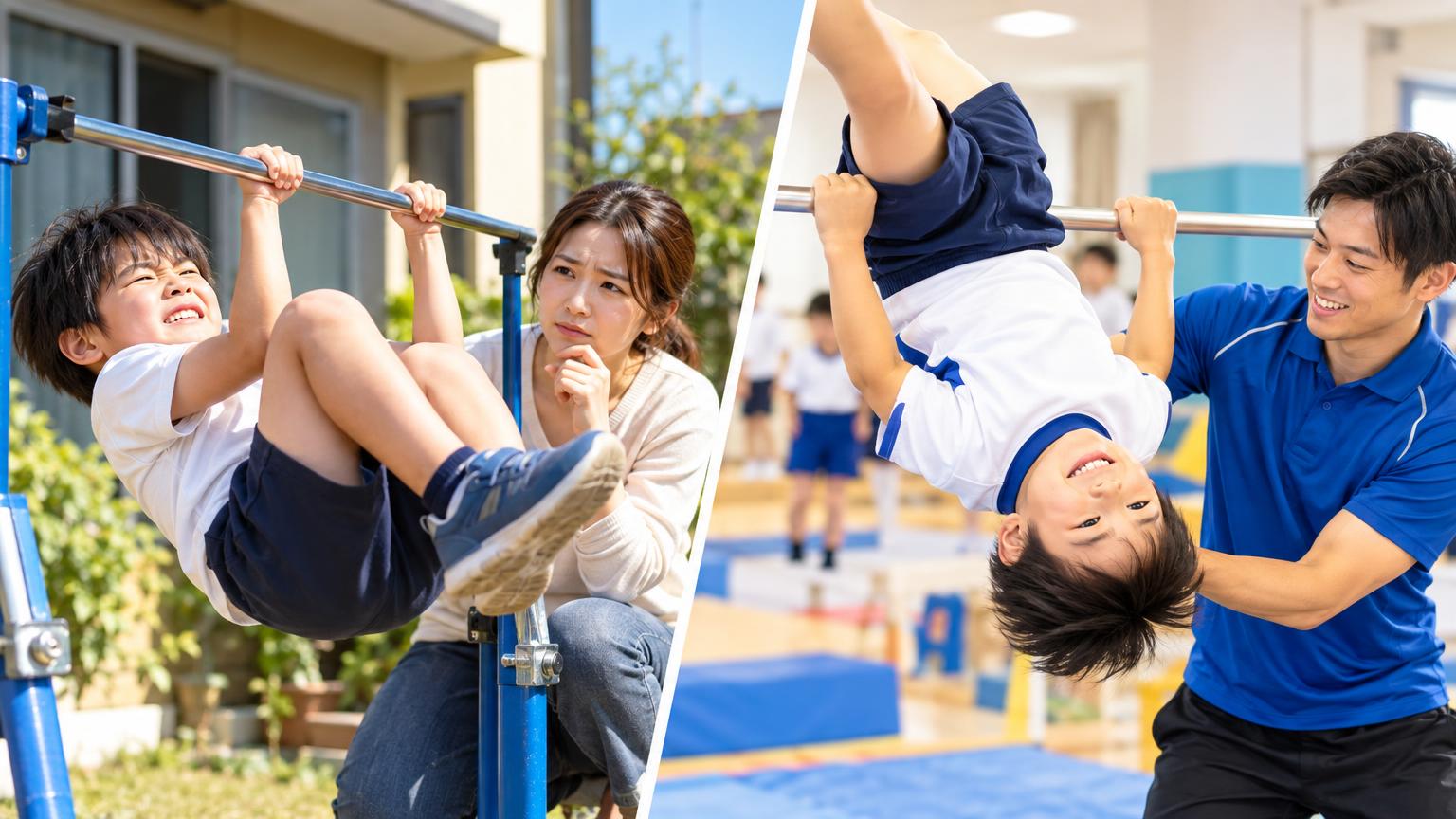 逆上がりは自宅練習だけで習得できる？限界の理由と教室を検討するタイミングの内容を表すアイキャッチ画像