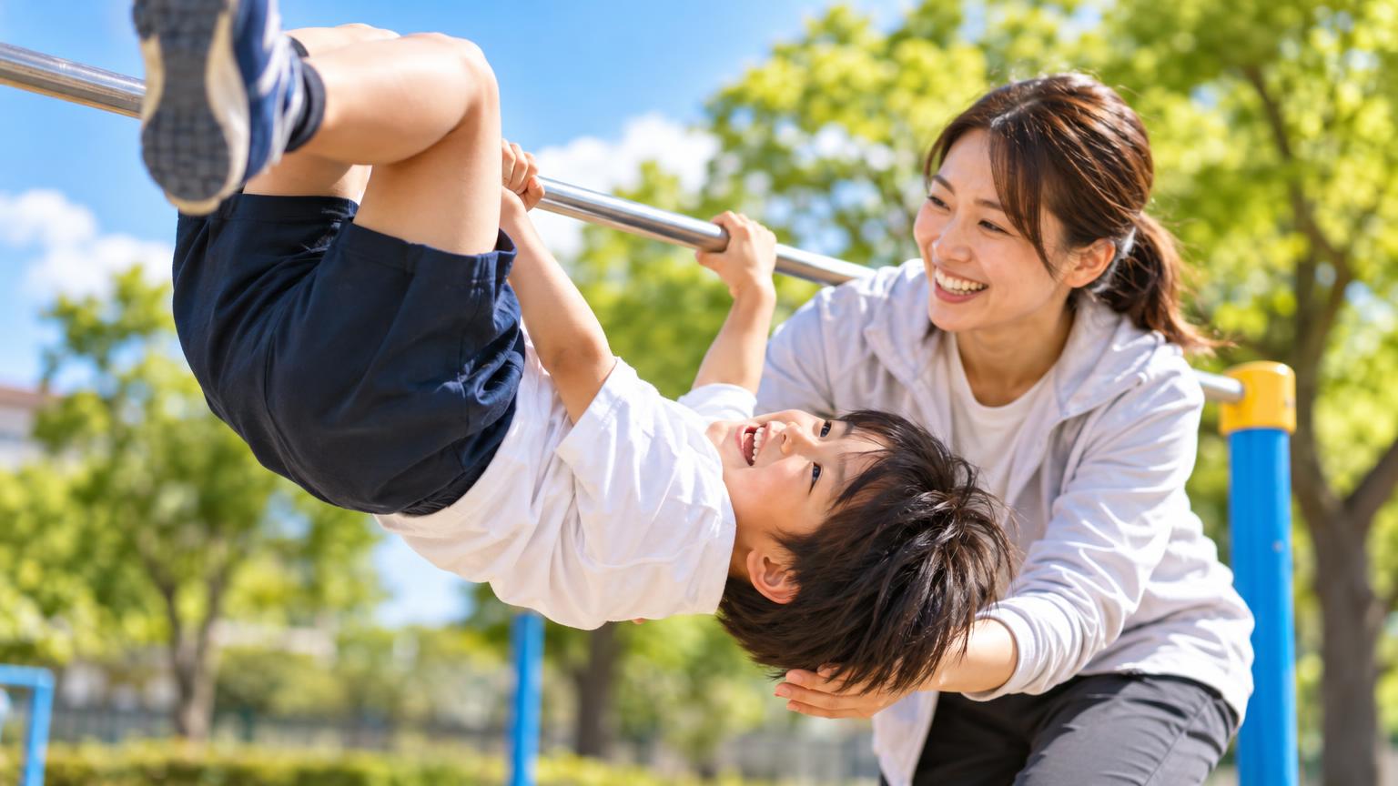 逆上がりを短期間で習得する練習方法｜つまずき原因別のステップと補助のコツの内容を表すアイキャッチ画像
