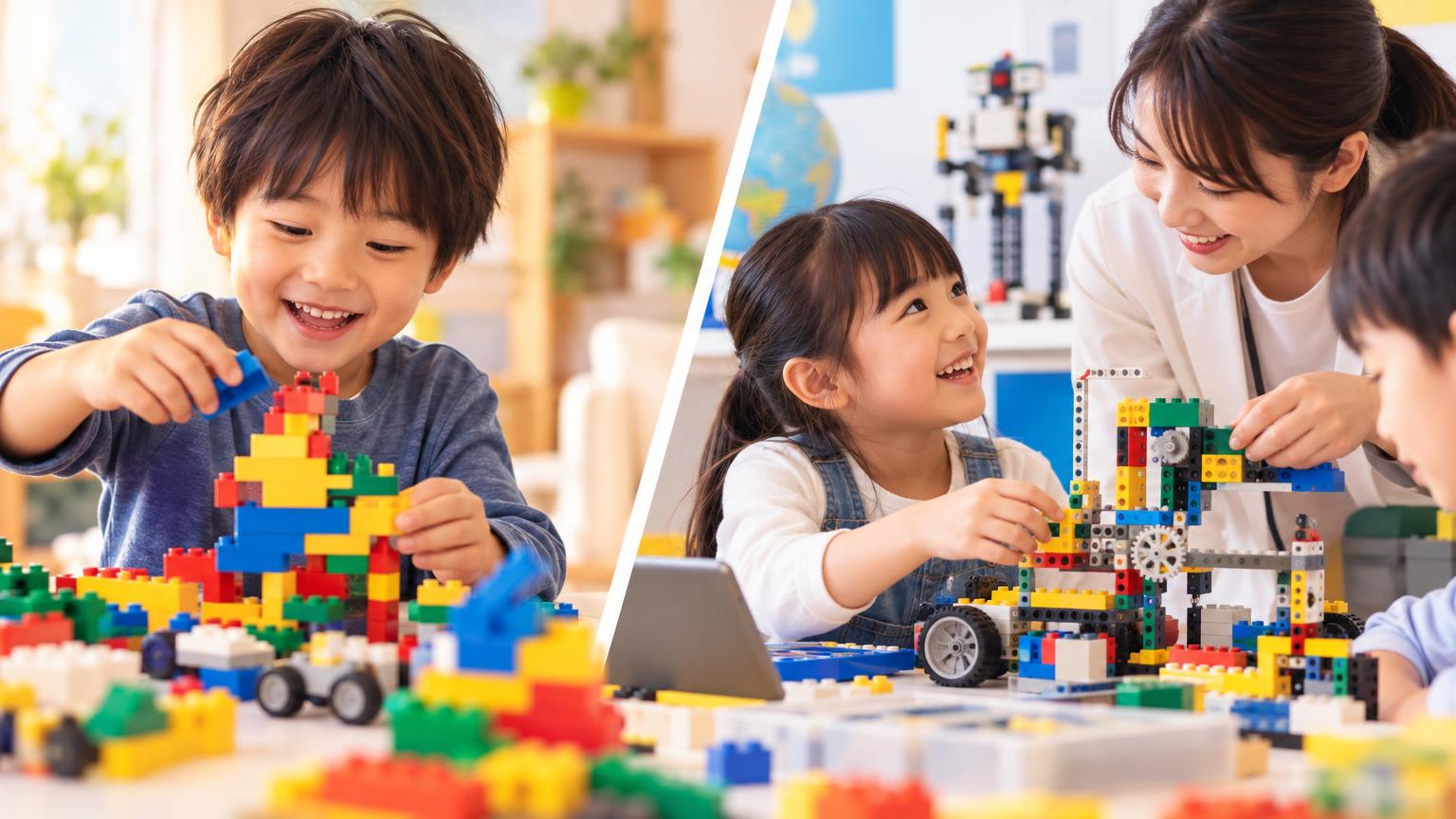 レゴスクールと普通のレゴ遊びの違いとは？習い事として通う意味をSTEM教育研究者が解説の内容を表すアイキャッチ画像
