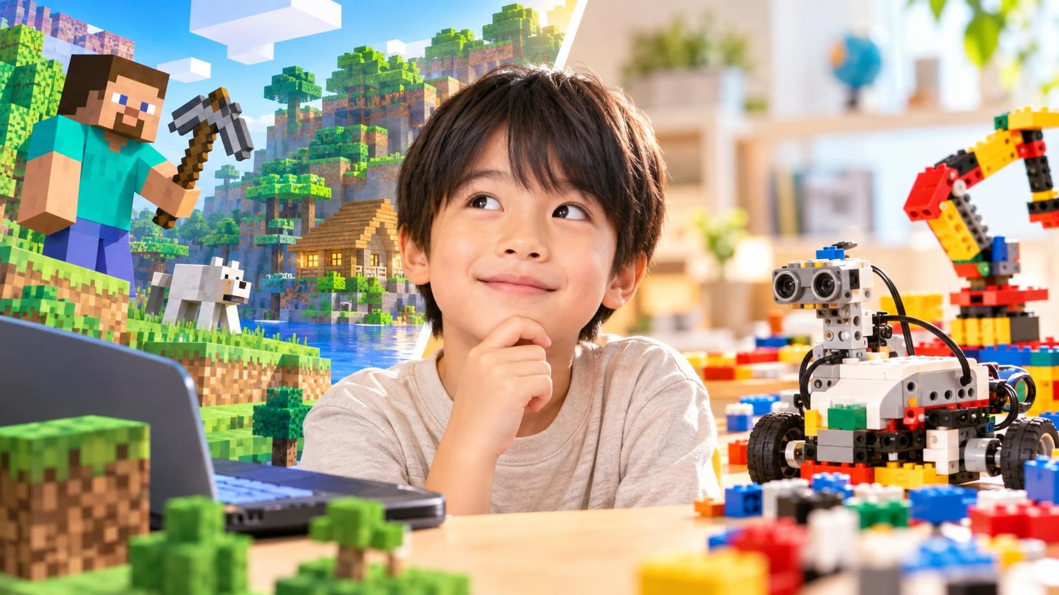 マイクラとレゴのプログラミング、子どもにはどちらが向いている？年齢・費用・学習目的で選ぶ方法の内容を表すアイキャッチ画像