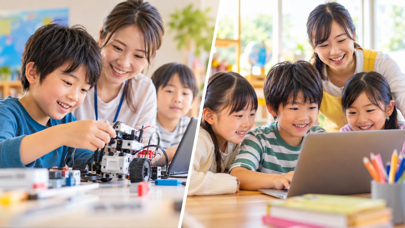 放課後等デイサービスと学童保育へのプログラミング導入はどう違う？事業者向け比較と選び方の内容を表すアイキャッチ画像