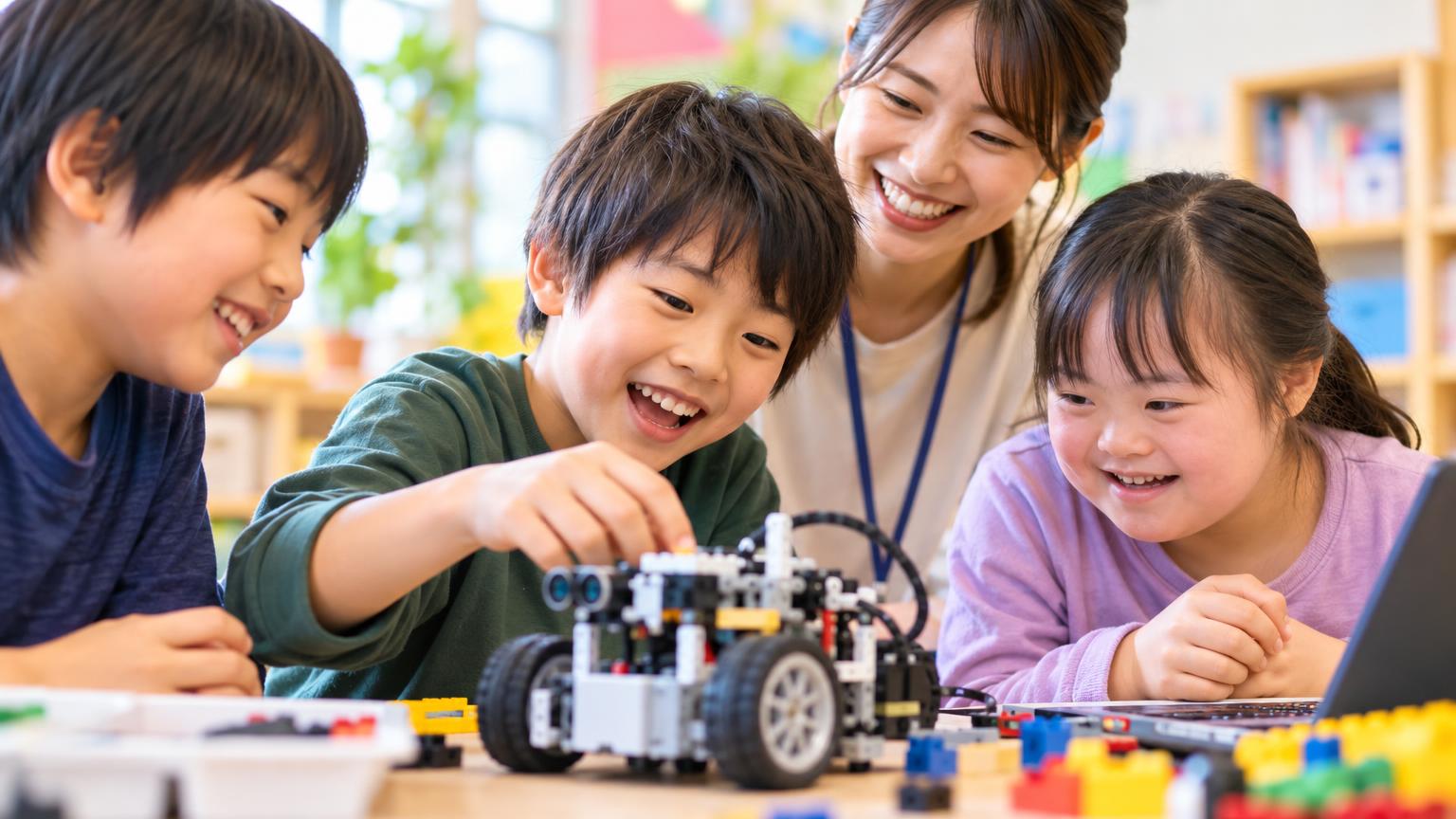 放課後等デイサービス・学童へのロボット・プログラミング導入ガイド｜発達障害のある子どもへの療育効果・費用・運営負担を事業者向けに解説の内容を表すアイキャッチ画像