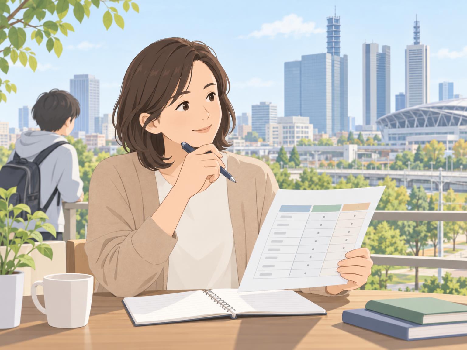 フリースクールの費用を比較検討している保護者のイメージ