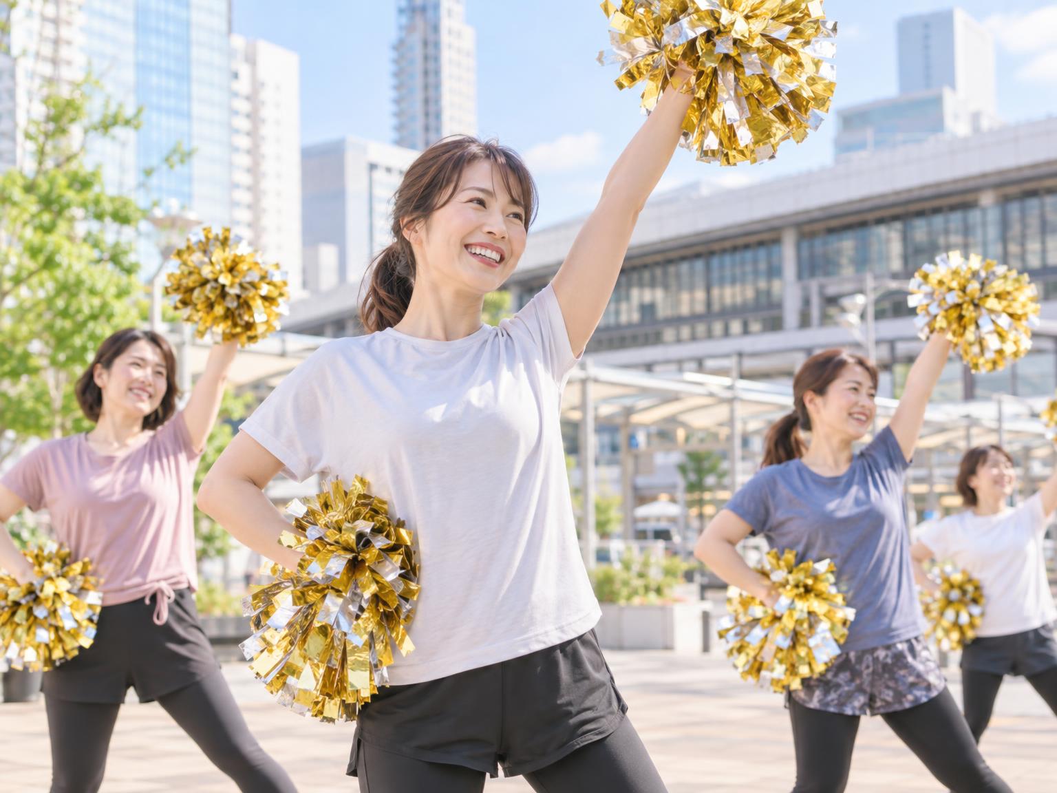 さいたま市でチアダンスを練習する大人の女性