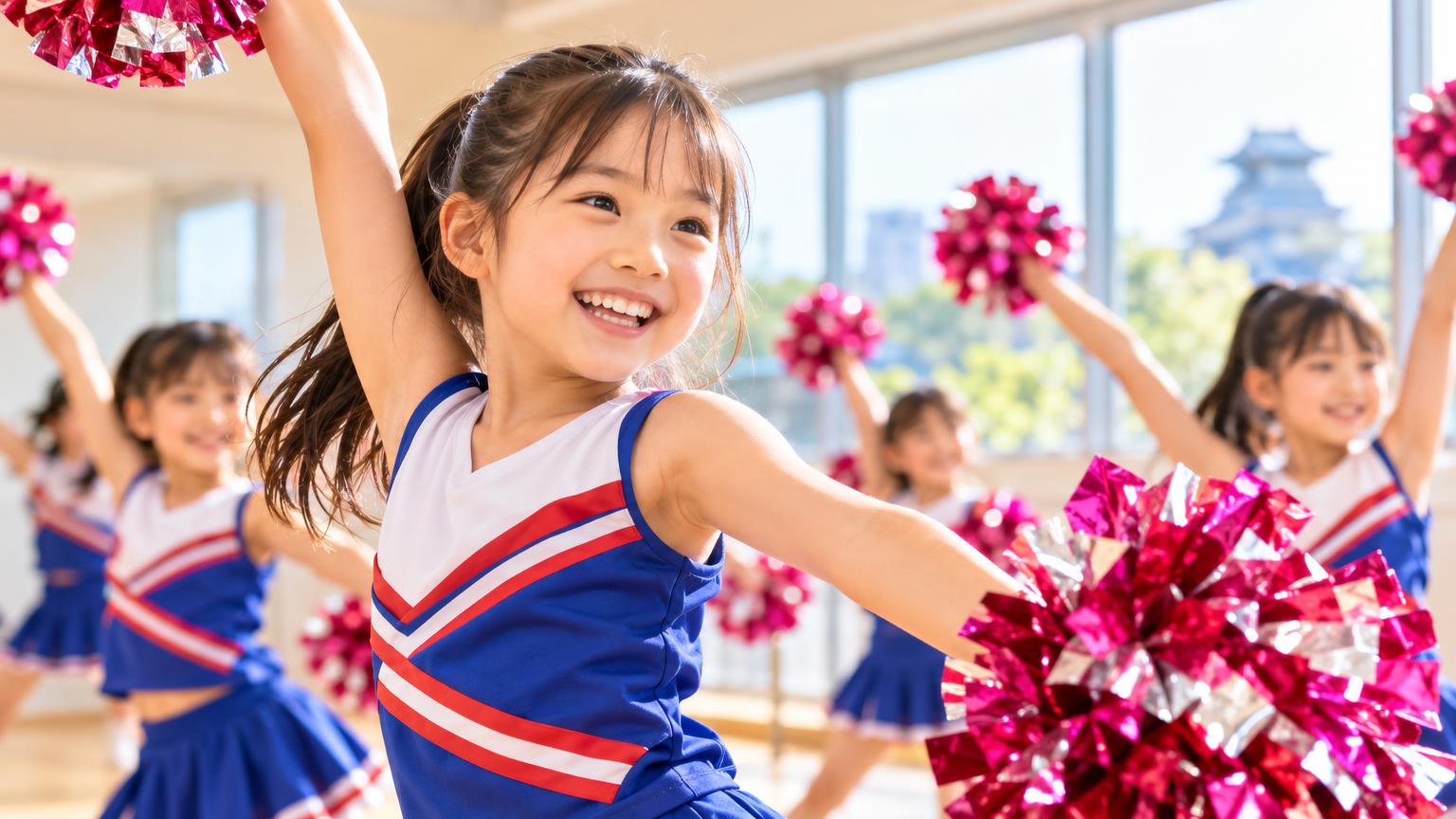 チアダンス 習い事 岩槻 小学生おすすめ｜区内の教室と選び方・アクロバット技術の伸ばし方の内容を表すアイキャッチ画像