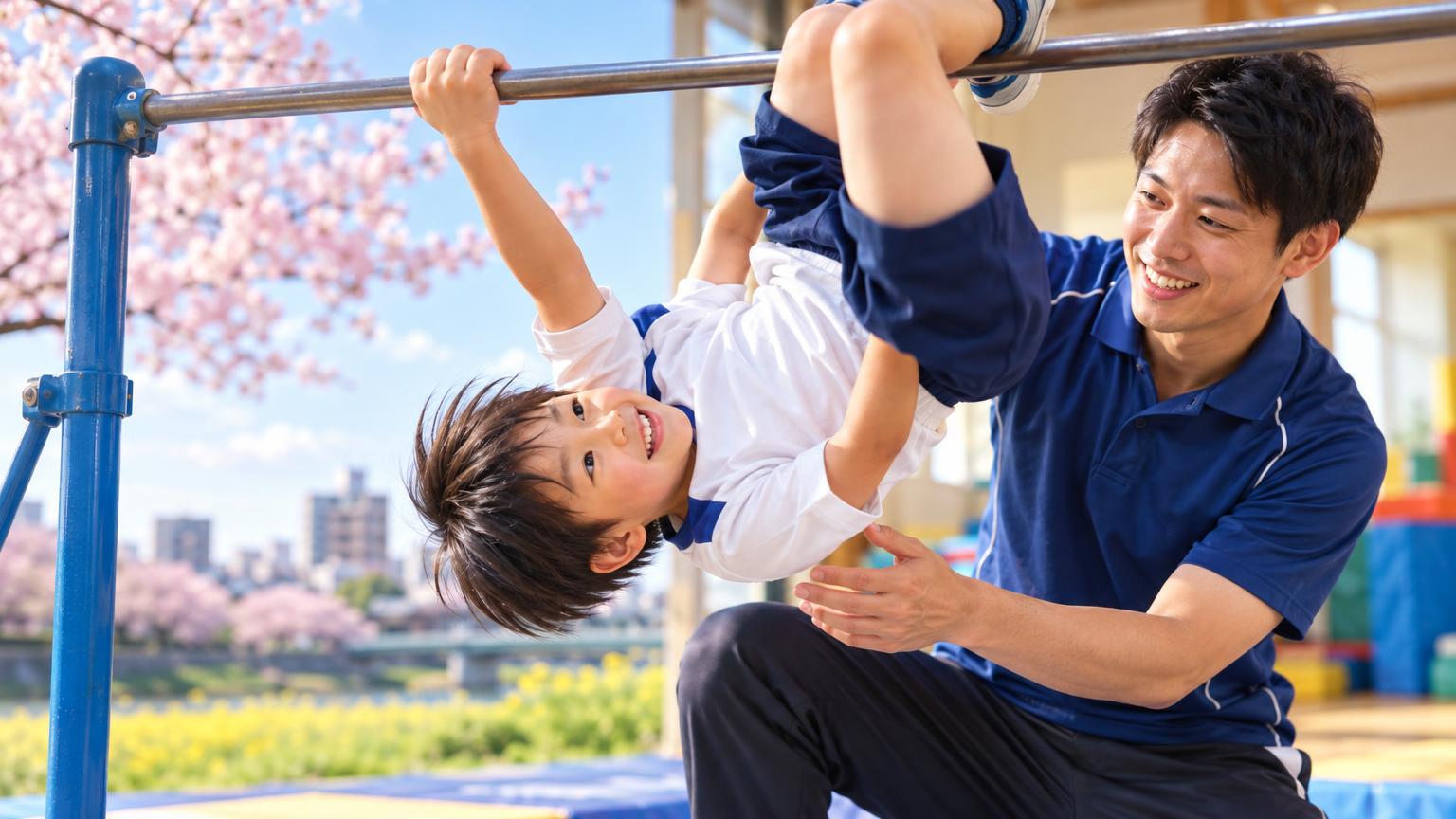 春日部市で子どもに逆上がりを教えてくれる教室｜集団型・マンツーマン型の選び方の内容を表すアイキャッチ画像