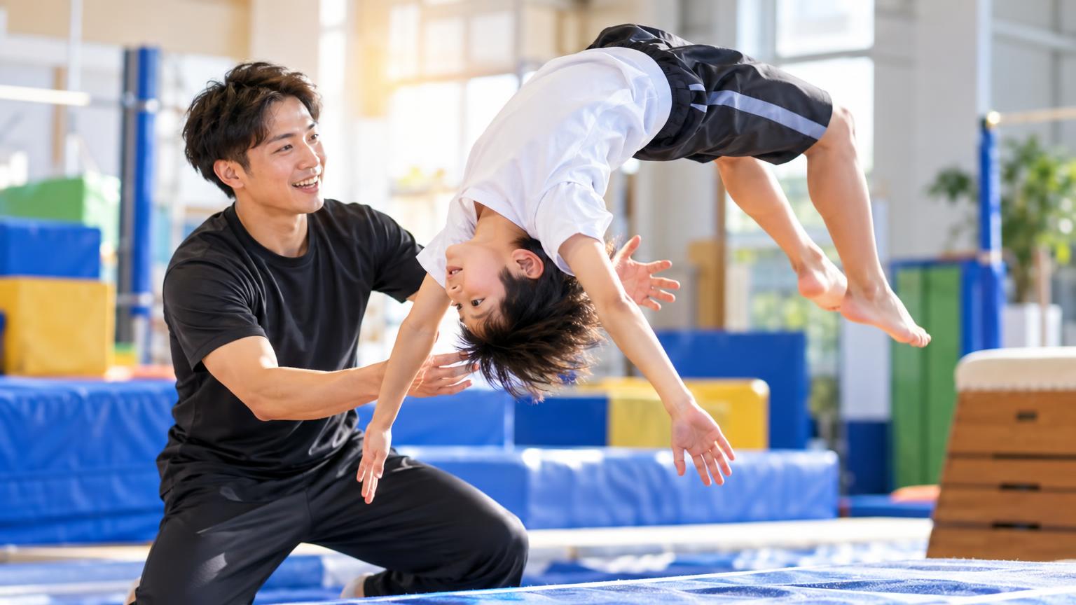 バク転パーソナルレッスンで子どもは何回で習得できる？大宮・浦和エリアの指導形式と期間の目安の内容を表すアイキャッチ画像