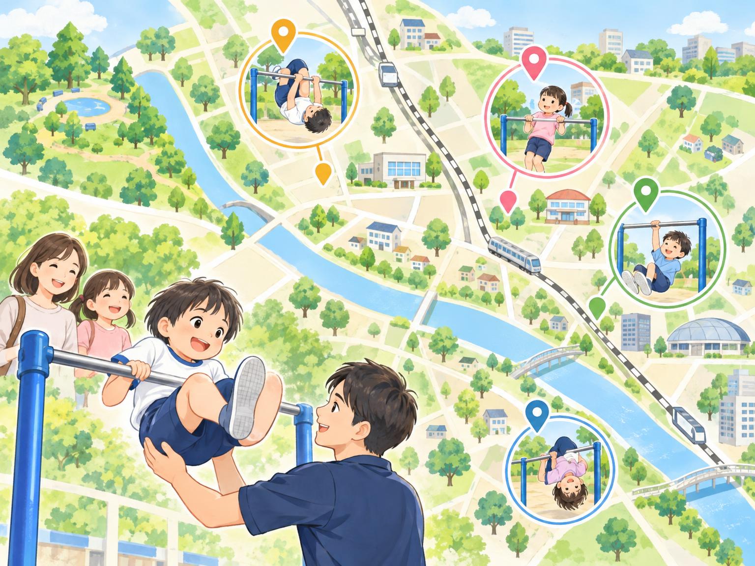 蕨市・川口市周辺の逆上がり教室エリアイメージ