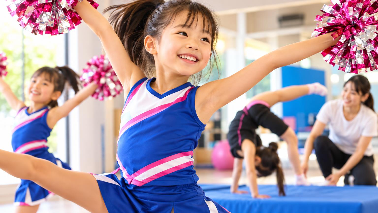 宮原周辺でチアの子どもにアクロバットを習わせたい｜集団型・パーソナル型の違いと費用まとめの内容を表すアイキャッチ画像