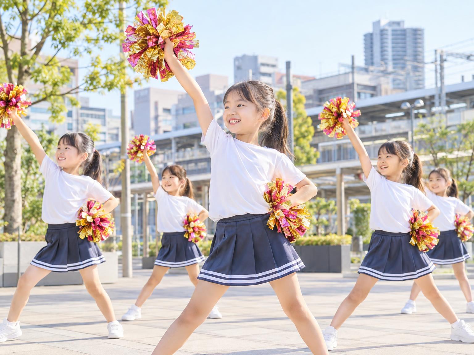 宮原エリアでチアダンスを練習する子どもたちのイメージ