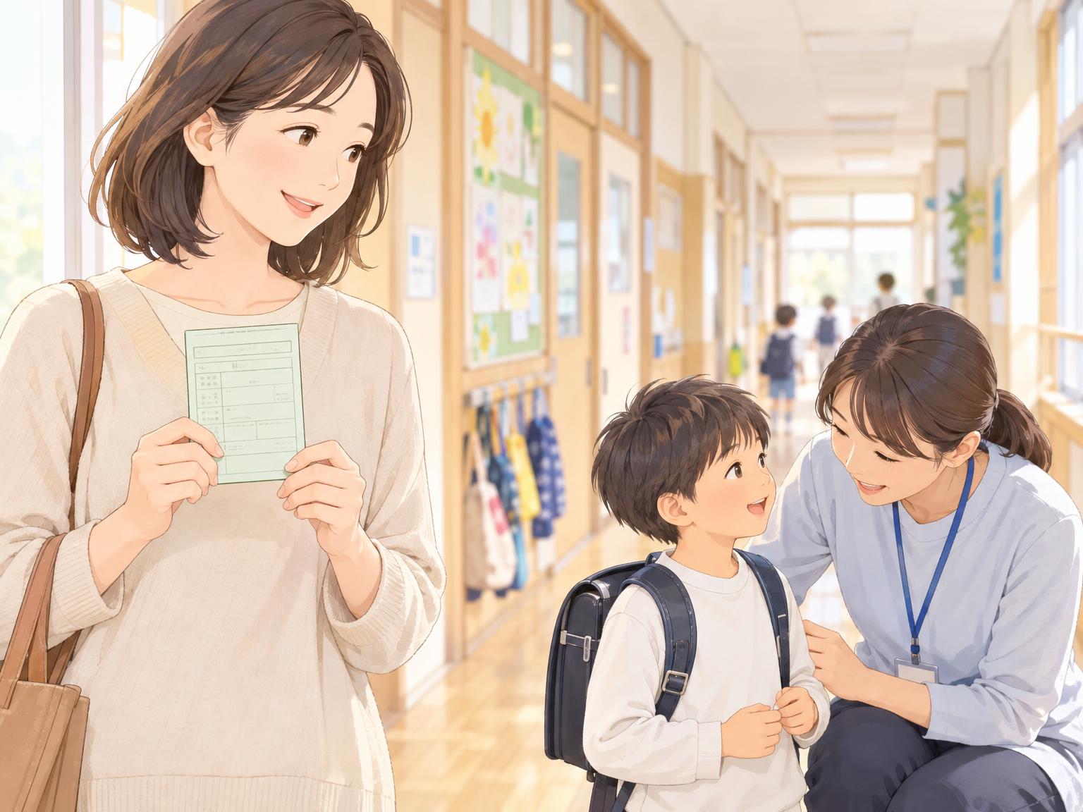 保育所等訪問支援のイメージ：支援員が学校で子どもに寄り添う場面