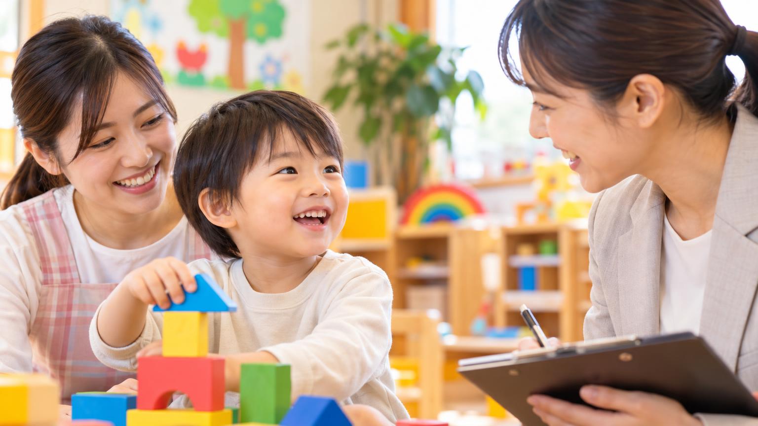 保育所等訪問支援 さいたま市浦和区の事業所と選び方｜確認できる施設の特徴と判断の4軸の内容を表すアイキャッチ画像